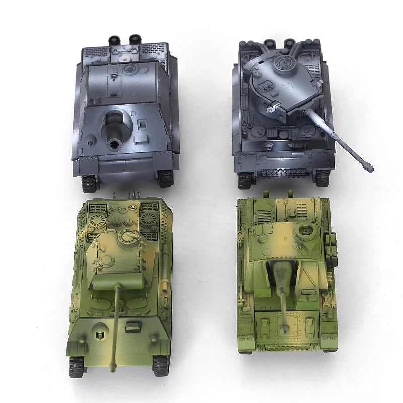 4D Tank Model Building Block WWII German Tiger Panther Tank Military Assembly Model 1:72 Simulation Tank Table Toys Gift For Boy