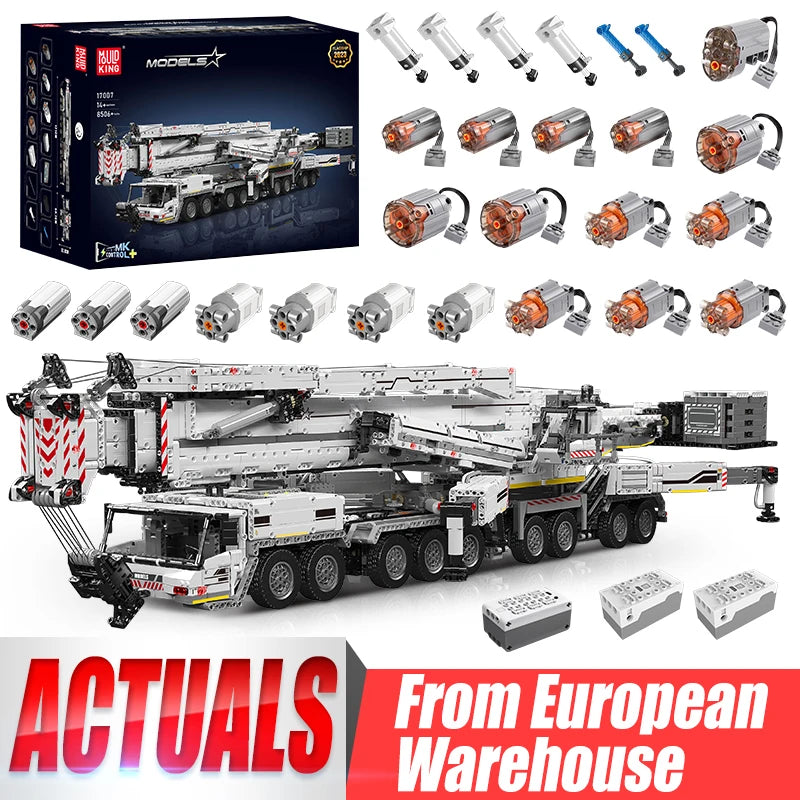 Mould King 17007 Technical Car Toys Motorized LTM 11200 Crane Truck Building Block Assembly Model Brick Kid Christmas Gifts