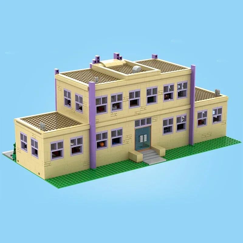 Moc Building Bricks Springfield Architecture Model Technology Modular Block City Street View Toy DIY Set Assembly Christmas Gift