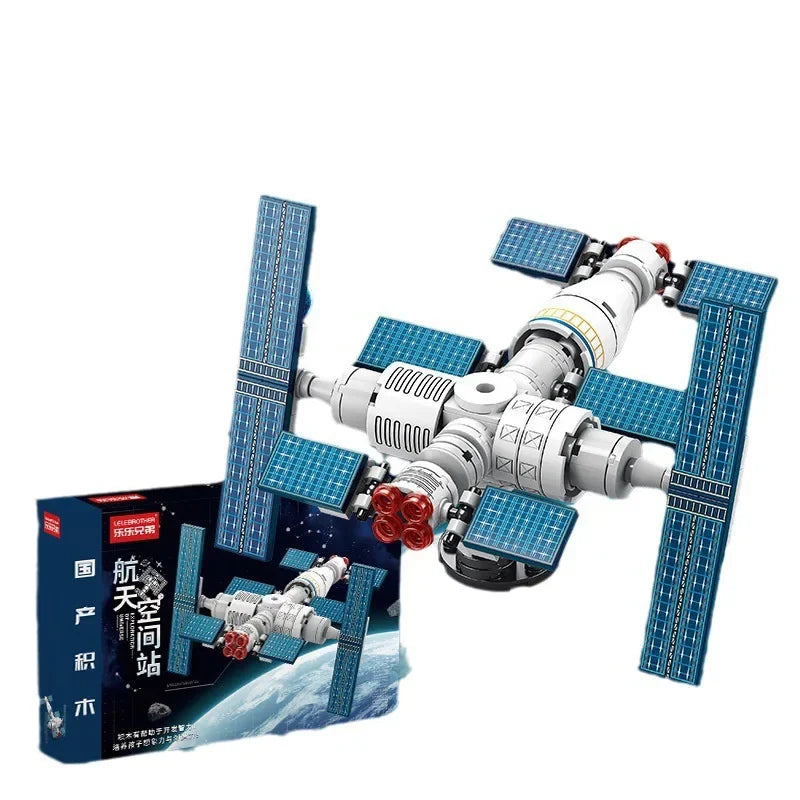 Mini Aviation Manned Rocket Model Building Blocks Space Aerospace Station Bricks City Construction Toys for Children
