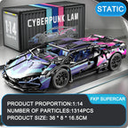 1314PCS Black Purple Lamborghinised Sian Sport Car Building Blocks Assemble Racing Vehicle Bricks Toys Birthday Gift For Kid Boy - CADA BRICKS®