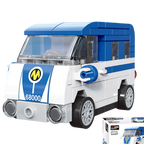 Doe-het-zelf raceauto bus bouwvoertuig ambulance terugtrekmodel bouwstenen speelgoed voor kinderen jongens compatibel met Lego