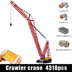 MOULD KING 17015 Technical Car Toys APP&RC Motorized Crawler Crane MOC Liebherr LR13000 Truck Building Blocks Bricks Kids Gifts