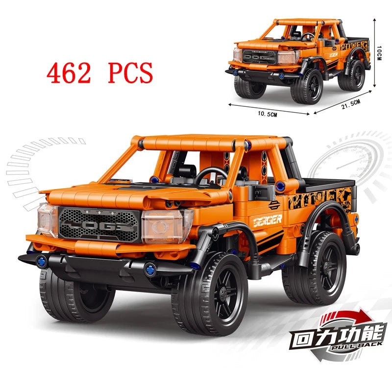 City Truck Vehicle Pickup Heavy Cargo Transport Model Building Blocks Machinery Shop Van Creative Carriage Harvester Car Kid Toy - CADA BRICKS®