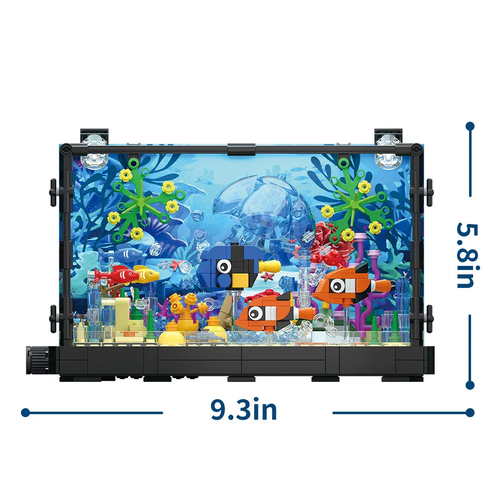 Fish Tank Building Blocks Brick With Led Lights，Aquarium，Toys for Boys Children Gifts home Decoration，Not Compatible with Legoed - CADA BRICKS®