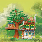 4076PCS Morning Tree House Building Blocks Forest Cabin Villa Garden Swing Architecture Model Micro Assemble Bricks Toy For Kids