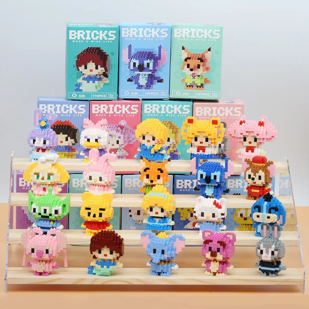 Disney Stitch Mickey Anime Anime Blocks Kuromi My Melody Diseney Cinnamoroll Mouse Building Blocks Doll Toy Kids Birthday Gift - CADA BRICKS®