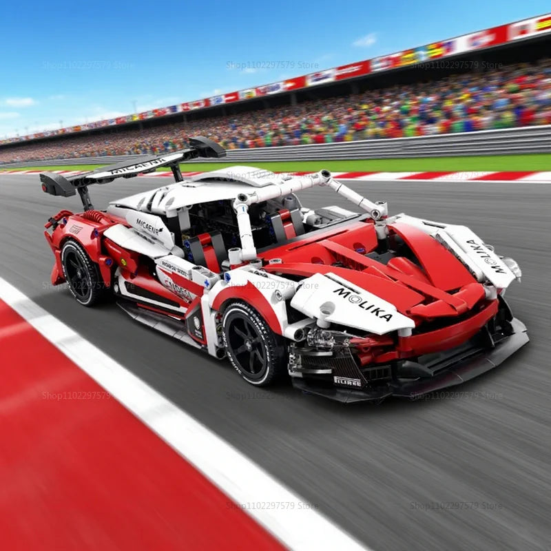 2025 New RS12 Mechanical Sports Car Building Blocks Set 1200pcs Scale 1:14 Racing Car Model Kit Kids Adults Gift Toys Collection