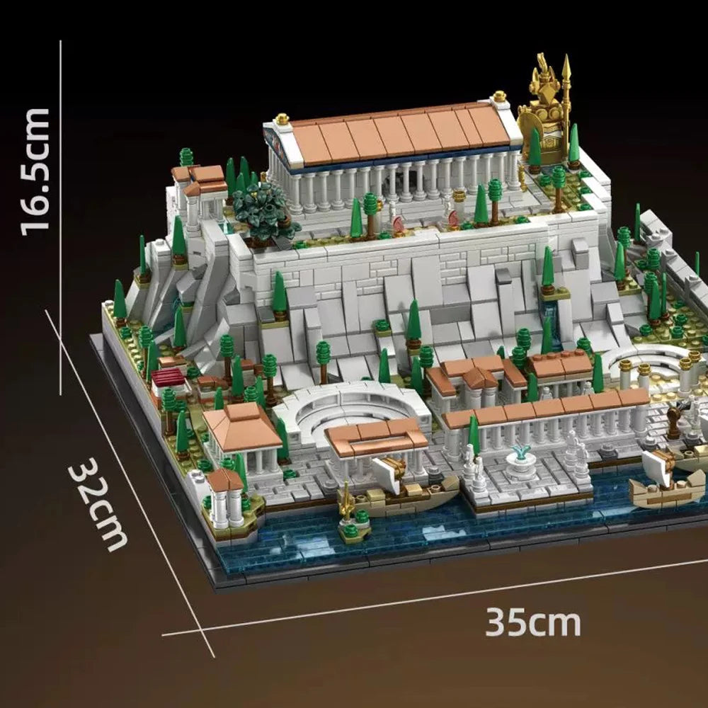 MOC 2025 New Greece Acropolis of Athens Castle Building Blocks Parthenon Amphitheatre Tower Architecture Brick Toy Children Gift