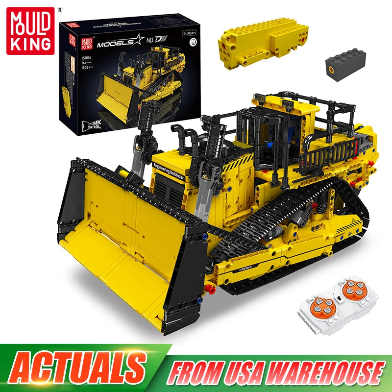 Mould King 15084 Technische Auto Speelgoed De APP RC Besturing D11 Bulldozer Bouwsteen Assemblage Vrachtwagen Bouwsteenset Kinderen Kerstcadeau