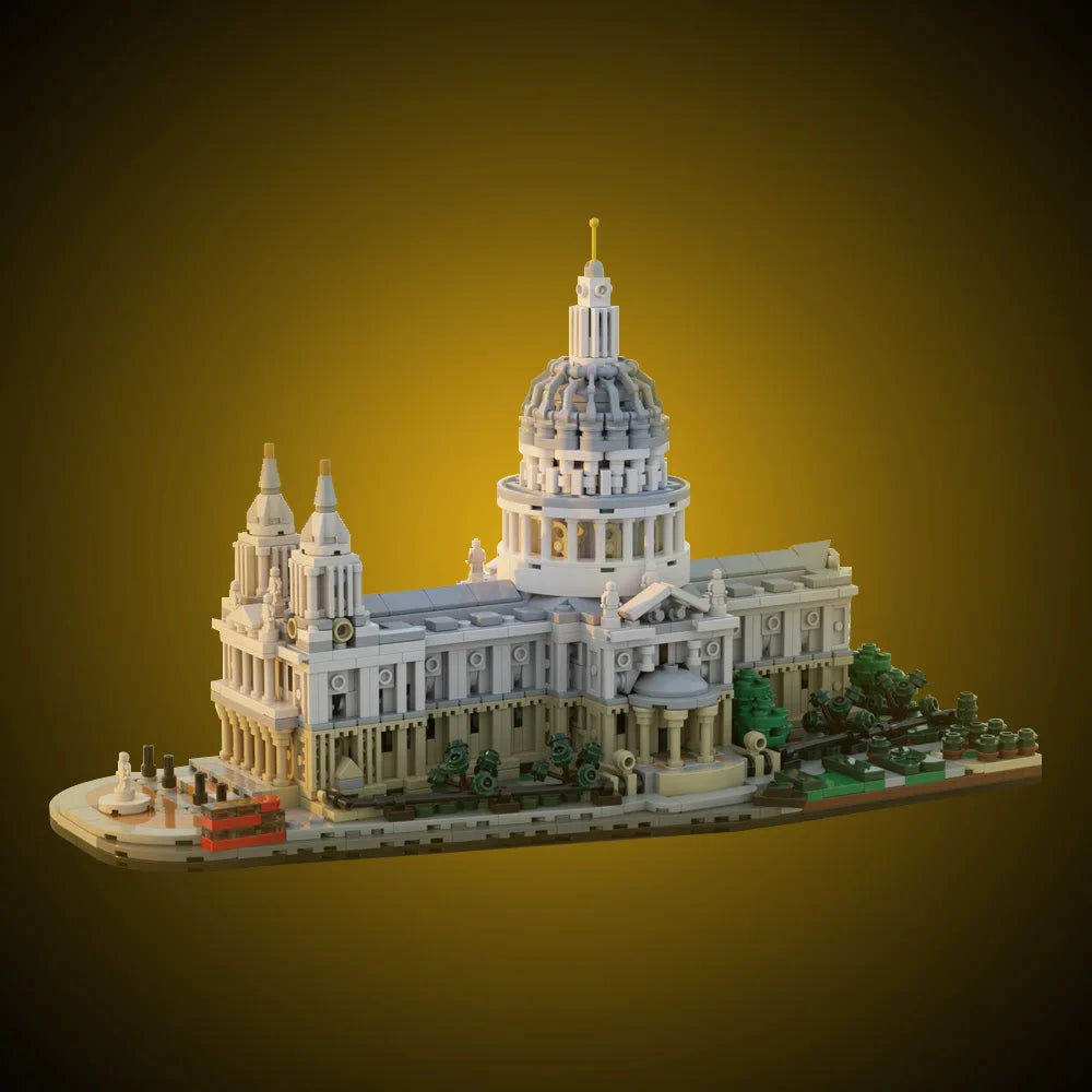 MOC Saint Paul's Cathedral 1:800 Building Blocks Famous Medieval Gothic Architectural Style Model Bricks Toys Gift