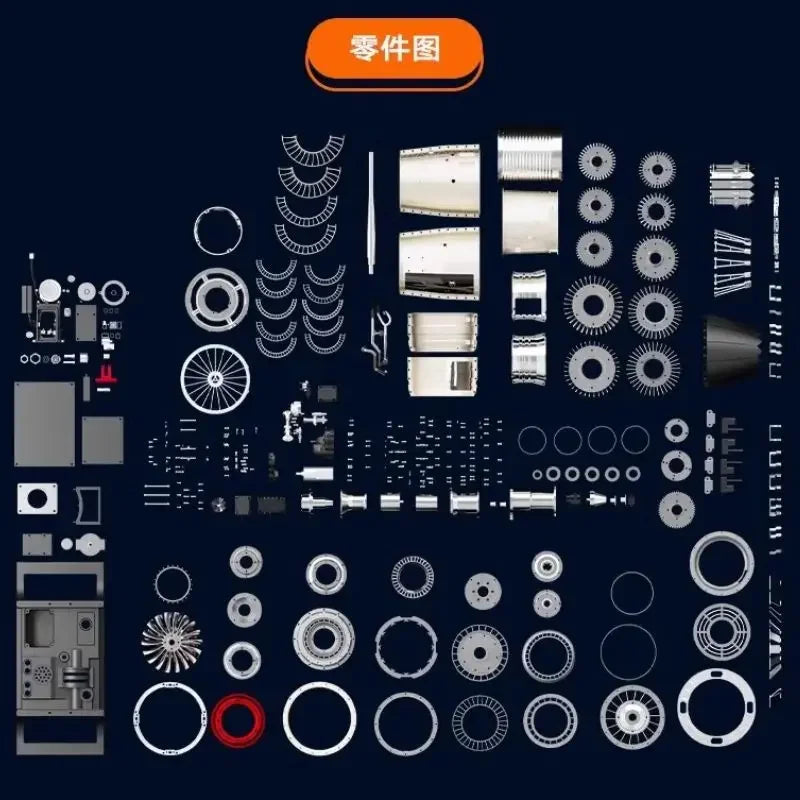 F135 fighter turbojet engine model 3D three-dimensional metal assembly building block toy launch popular science gift