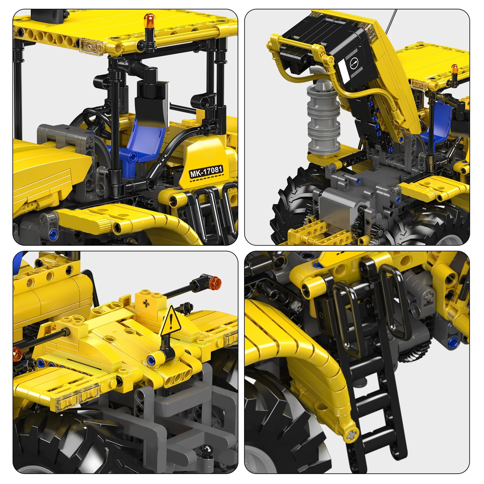 MOULD KING 17081 Technical Articulated Tractor Building Block Remote Control Agricultural Tractor Brick Toy Set for Adults