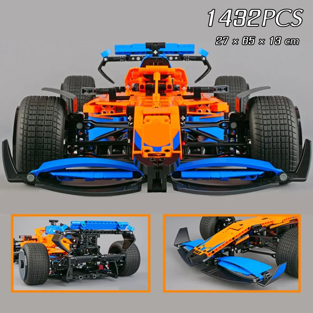 Technical 1432PCS F1 Racing Cars Building Blocks 42141 Mechanical Group Bricks Assembly Display Model Toy Gift Collection Decors