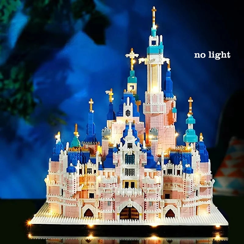 6300PCS Light Large Castle Micro Building Blocks Pink Series Castle Church Diamond Blocks Construction Toys for Girls Adult Gift