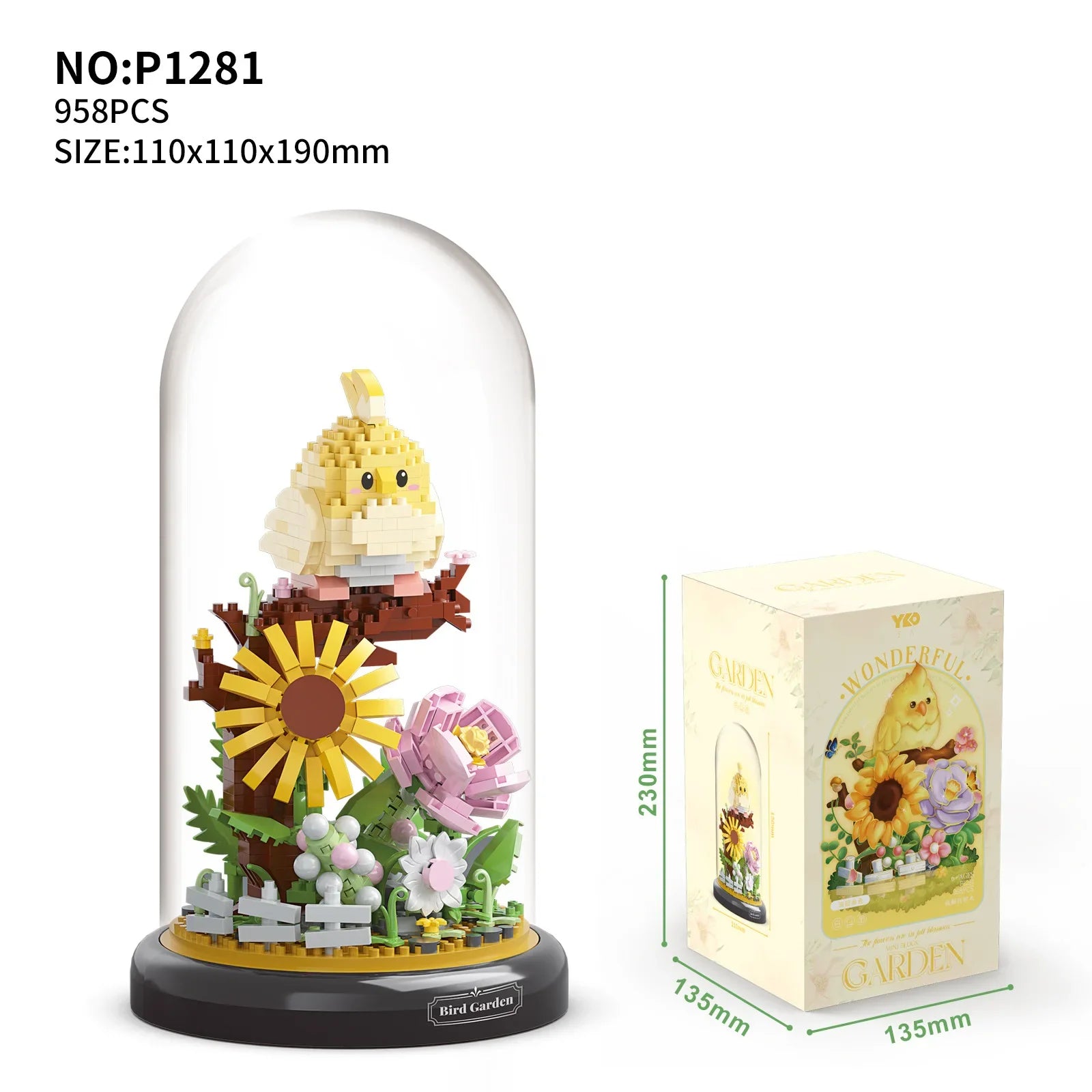 Flower Succulents Building Blocks Panda Owl Bonsai Tree Gardens Romantic Bricks Dust coverDIY Potted Plants Model Kids Kits Toys