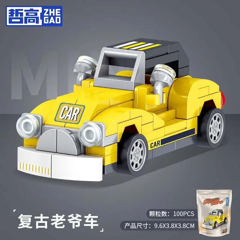 DIY Racing Car Bus Engineering Vehicle Ambulance Pull Back Model Building Blocks Brick Toys Children Boys Compatible With Lego