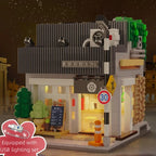 Cada Casa Giapponese Sushi Bricks Shop LED Casa Giapponese di Panini al Vapore Blocchi da Costruzione Caffè Estivo cada Giocattolo Serie Vista Strada Set