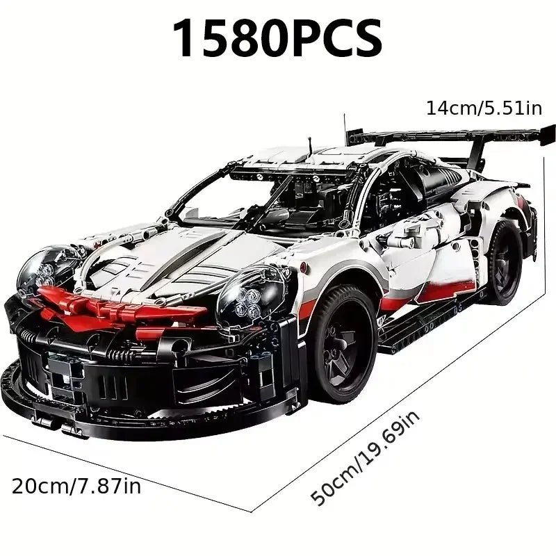 1580PCS Technical Racing Car 42096 Mechanical Group Sets Building MOC Vehicle Authentic Detail Model Car Build Display Gift Toys