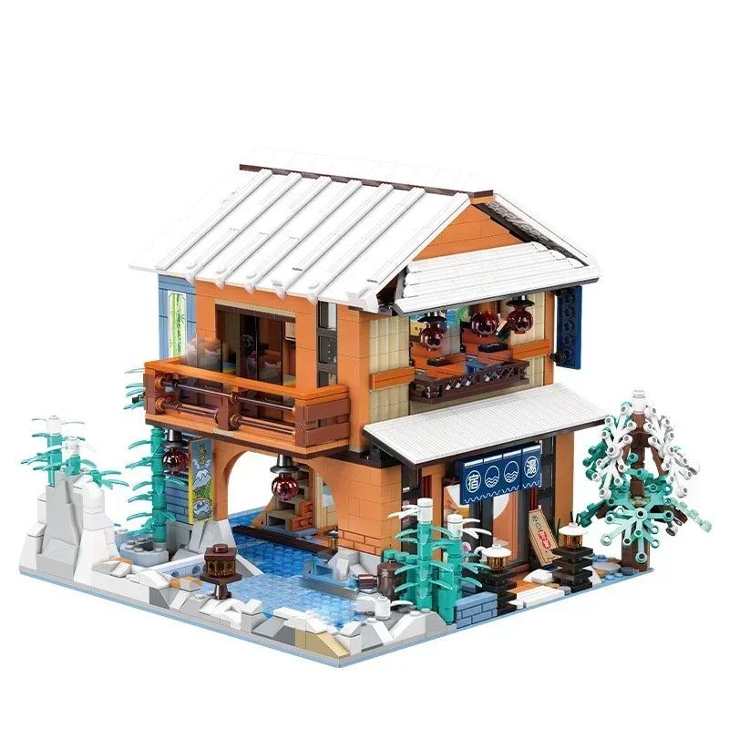 Creative City Japanese Style Range Single-family Villa flower house Building Blocks  Architecture Bricks Toys for Kid Gifts