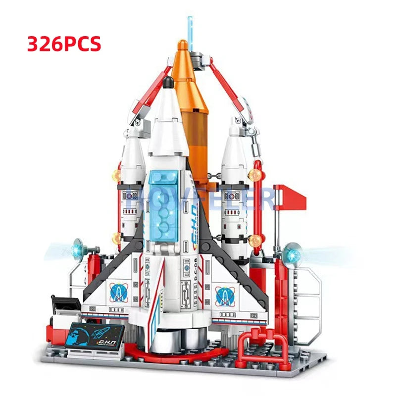 Space Astronaut Spaceman City Building Blocks Shuttle Satellite Rocket Space Station Saturn Figure Bricks Gift for Adult Man