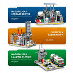Bygate Utsikt Byggeklosser Naturgasslagringssenter Laboratorium Transportstasjon 3 i 1 Monteringsmodell Klosser Gave til Barn