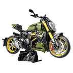 High Tech 1:5 Moto da Città Sportiva Rapida da Corsa Motocicletta Locomotiva Moc Modulare Mattoncino Modello Costruzione Blocchi Giocattolo Regalo per Ragazzi T4021