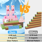 Pink castle magnetic building block set, suitable for boys and girls over 3 years old DIY to improve hand skills and creativity