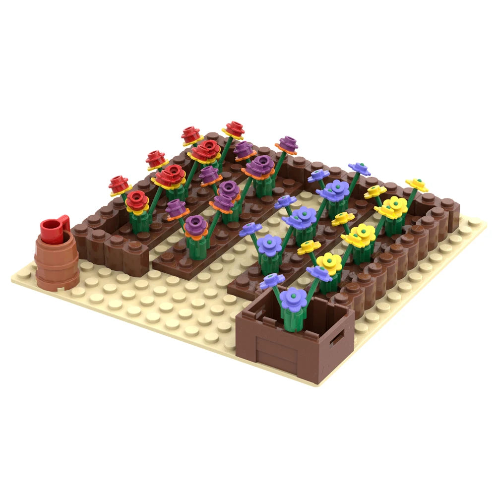 MOC Farm and Ranch Decoration Model Zoo Botanical Garden Building Blocks DIY Bricks Rural Landscape Animal and Vegetable Scenes