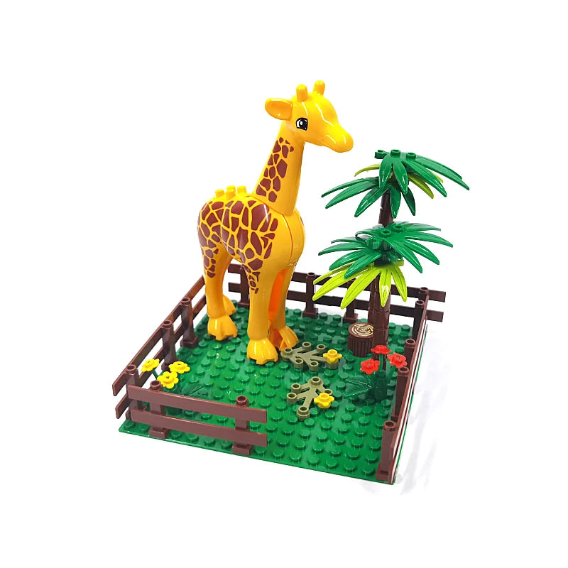 MOC Farm and Ranch Decoration Model Zoo Botanical Garden Building Blocks DIY Bricks Rural Landscape Animal and Vegetable Scenes