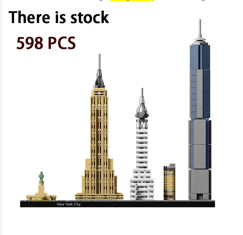 Architecture Paris Dubai London Sydney Chicago Shanghai Building Blocks Kit Bricks Classic City Model Kid Toys For Children Gift