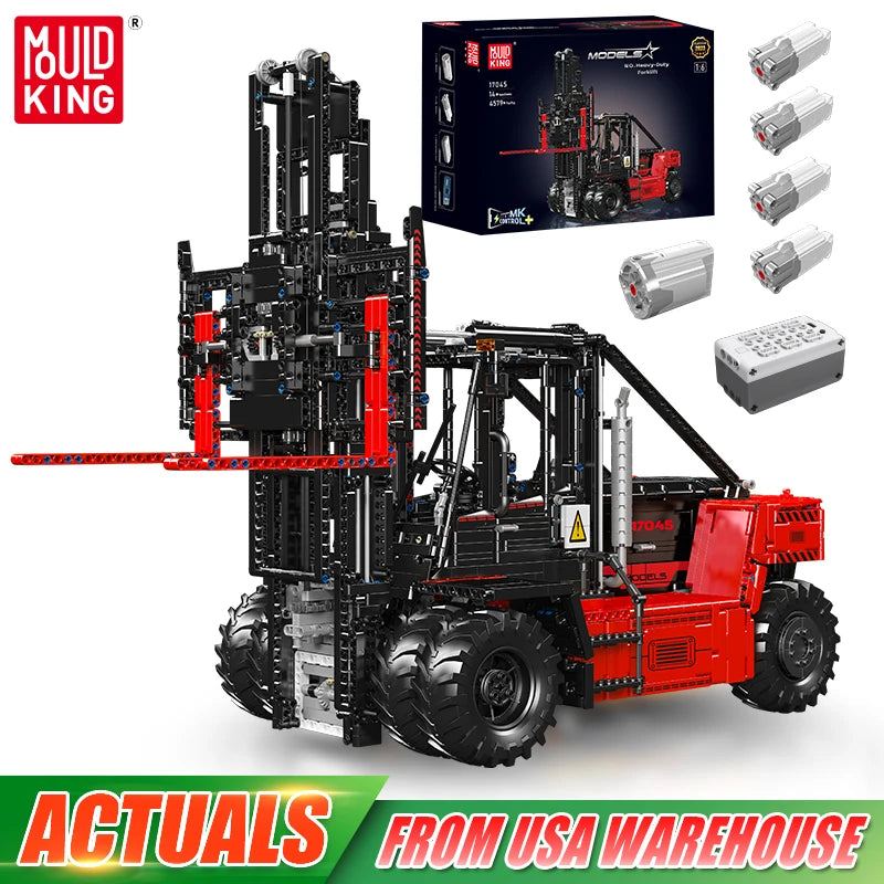 Mould King 17045 Technical Car Toys The RC Motorized Heavy-duty Forklift Building Block Engineering Truck Set Kid Christmas Gift