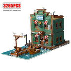 Creative Fisherman's Cabin Store Modular Building Blocks Brick Streetview Series City Architecture Model Sets Kid Toys Boys Gift