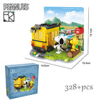 Genuine Snoopy Building Blocks Multi-faceted Life Puzzle Box Cartoon Plastic Building Blocks Trendy Scene Coffee Shop Toys Gift