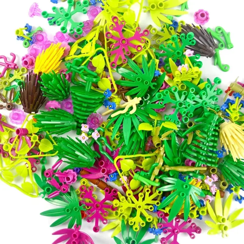 Garden Plants Jungle DIY MOC Building Block Tree/Flower/Grass Assembling Small Particles Bricks Parts Educational Toys Kids Gift