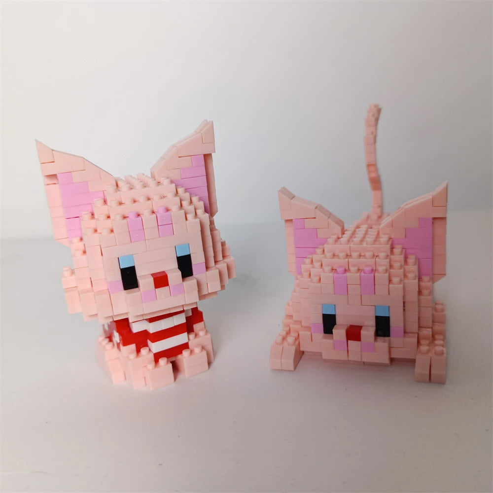 Dual Form Cat Shape Pet Series Model Micro Mini Building Blocks Toys Pocket-Sized Cuteness Pet Cat Display Decor Good For Girls - CADA BRICKS®