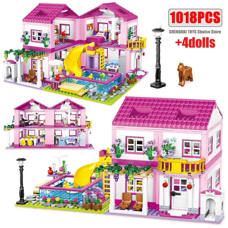 Friends City Hus Sommerferie Sjøvilla Leilighet MOC Byggeklosser Sett Figurer DIY Leker for Barn Jenter Julegave