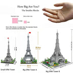 Knew Built 3 Size Choice Paris Eiffel Tower Micro Mini Building Blocks Toy France’s Pride Collectible Decoration and Gift-Worthy - CADA BRICKS®