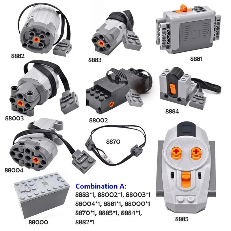 Electronic Model Building Blocks MOC Power Functions Motor Technical Parts IR Speed Remote Control Receiver Battery Box DIY Toys - CADA BRICKS®