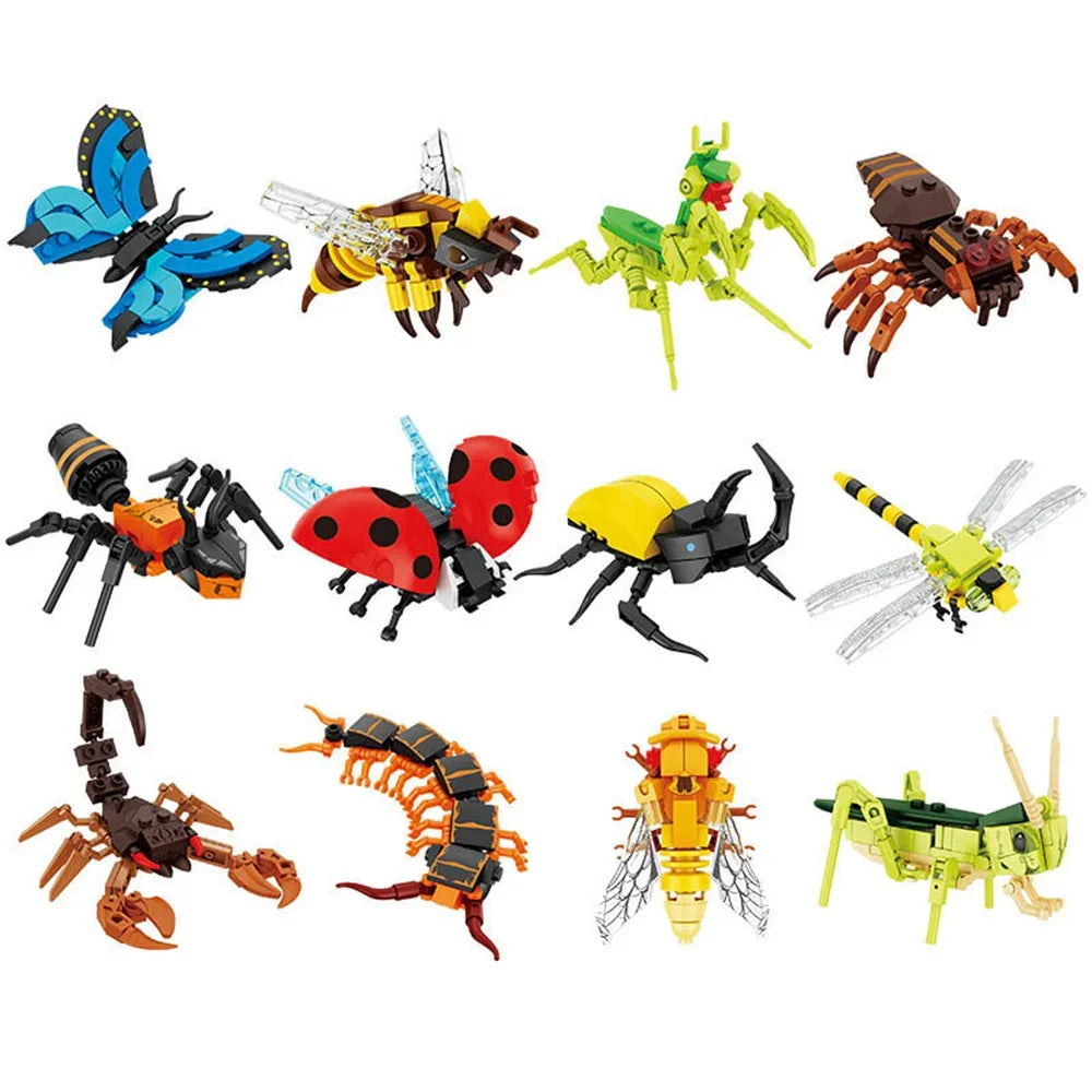 Moc Insect Animal Model Bee Ant Butterfly Cricket Grasshopper Set Building Blocks Diy Children Puzzle Assemble Toys Boy Kid Gift - CADA BRICKS®