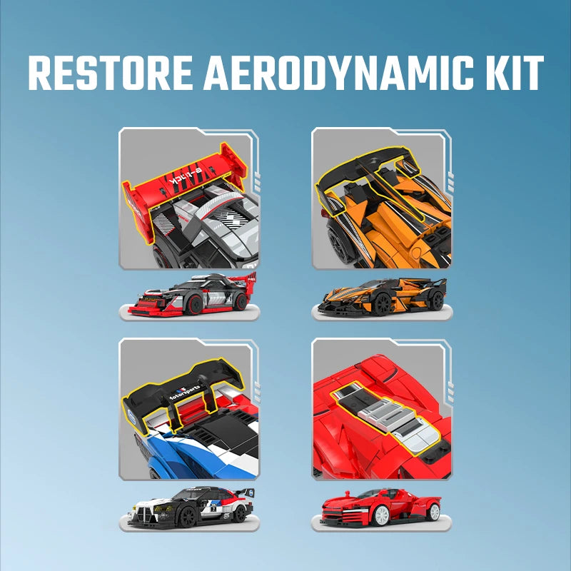 SEMBO Speed Sports Car Assemblage Building Blocks MOC Racing Vehicle, Technical Auto Models Car Construction Set Boys Toys Gifts