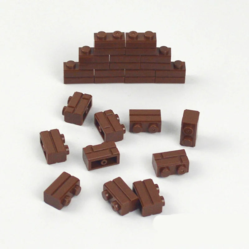 Small Particles Thick Wall Bricks 1x2 1x3 1x4 Dots Bulk Accessories Doors Windows DIY Building Blocks Educational Toy for Kids