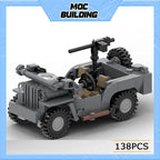 MOC Militaire Serie Jeep Model Bouwstenen 1:35 Schaal Licht Vrachtwagen Doe-Het-Zelf Samenstellen Blokken Creatief Auto Speelgoed Collectie Kerstcadeau