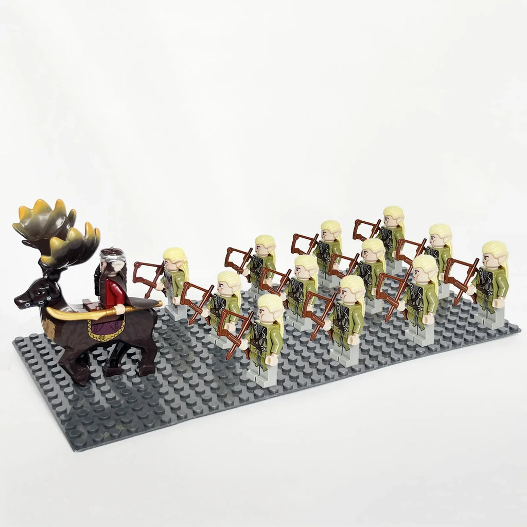 13pcs Castle Knight Rohan Azog Orcs Half-Beast Human Army Elf Guards Roman Solider Minifig Building Block Toys for Kids