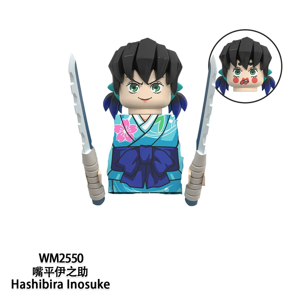 WM blocks 6116 6137 6138 Demon Slayer Tanjirou Nezuko Inosuke Zenitsu Giyuu Rengoku Uzui Tengen anime bricks building blocks