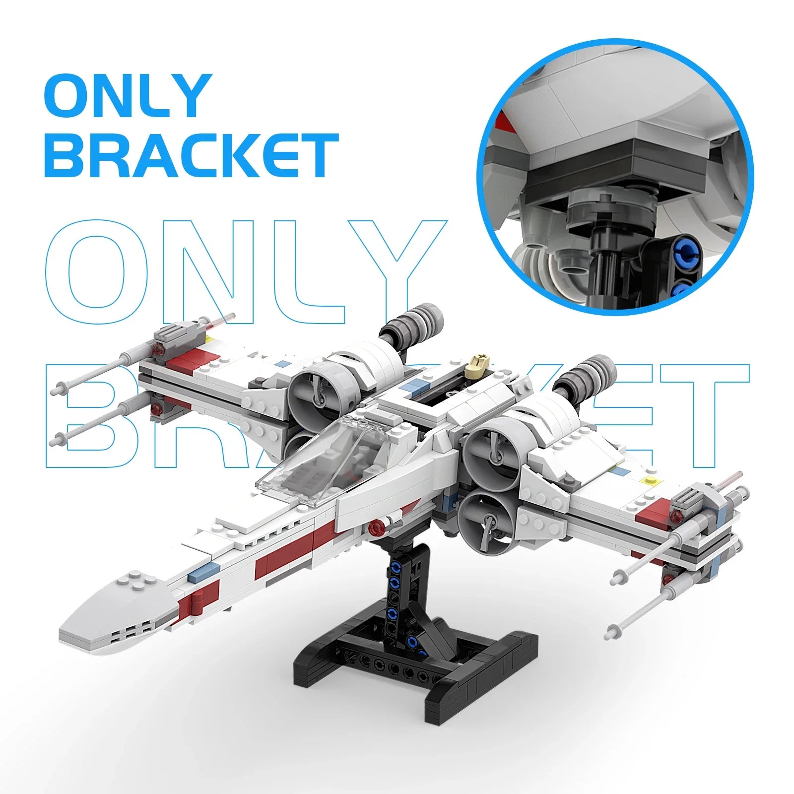 MOC Stand Display Bracket Building Blocks For X-Wing Space Wars Fighter 75102/75149/75218 Support Bricks Kids Toys Children Gift