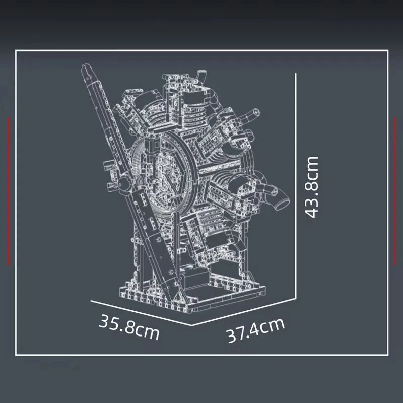 Mould King 10233 Radial Aviation Engine 2 Creative Toys MOC Blocks Toys Entertainment Model Building Blocks Christmas gift