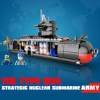Military The Type 094 Strategic Nuclear Submarine Building Blocks Kit Classic Naval Vessels Ship War Boat Bricks Model Kids Toys - CADA BRICKS®