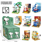 Genuine Snoopy Building Blocks Multi-faceted Life Puzzle Box Cartoon Plastic Building Blocks Trendy Scene Coffee Shop Toys Gift