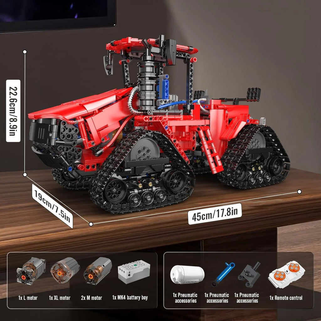 MOULD KING 18020 Technical Crawler Tractor Model Remote Control All Terrain Plowing Truck Building Blocks Toys for Children